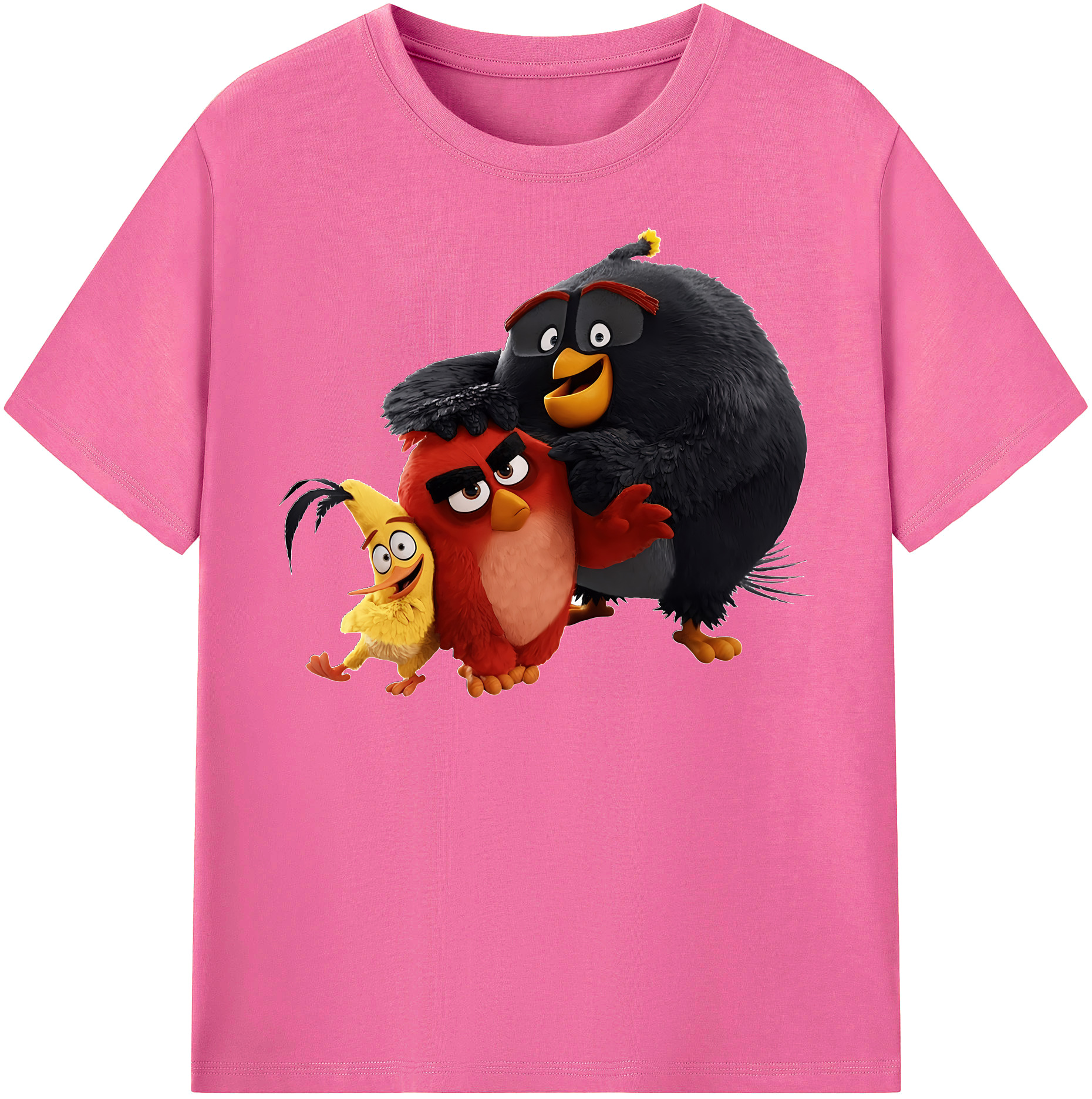 （画像用） Angry Birds アングリーバード レディースカジュアルプリントTシャツ（綿100％）